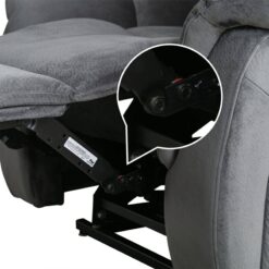 Bestier 41 in. Grey Oversized Microfiber Power Lift Recliner with 8-Point Massage and Heating Assistance Recliner w/Dual Motor