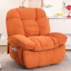 DYHOME Orange Massage Swivel Recliner Chair Oversized Rocker Recliner with Heated Vibration Massage and Lumbar Heat Ergonomic Rocker Chair
