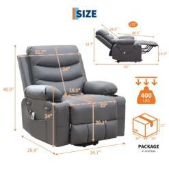 Qeetex Oversized Power Lift Recliner Chair for Elderly Electric Reclining Sofa