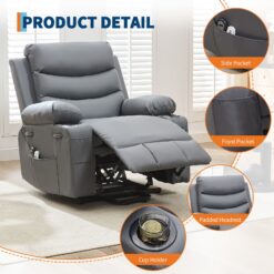 Qeetex Oversized Power Lift Recliner Chair for Elderly Electric Reclining Sofa