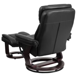 Flash Furniture Black Faux leather Upholstered Swivel Recliner with Ottoman Set