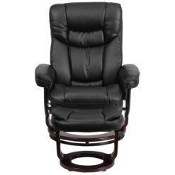 Flash Furniture Black Faux leather Upholstered Swivel Recliner with Ottoman Set