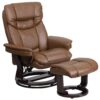 Flash Furniture Palomino Faux leather Upholstered Swivel Recliner with Ottoman Set