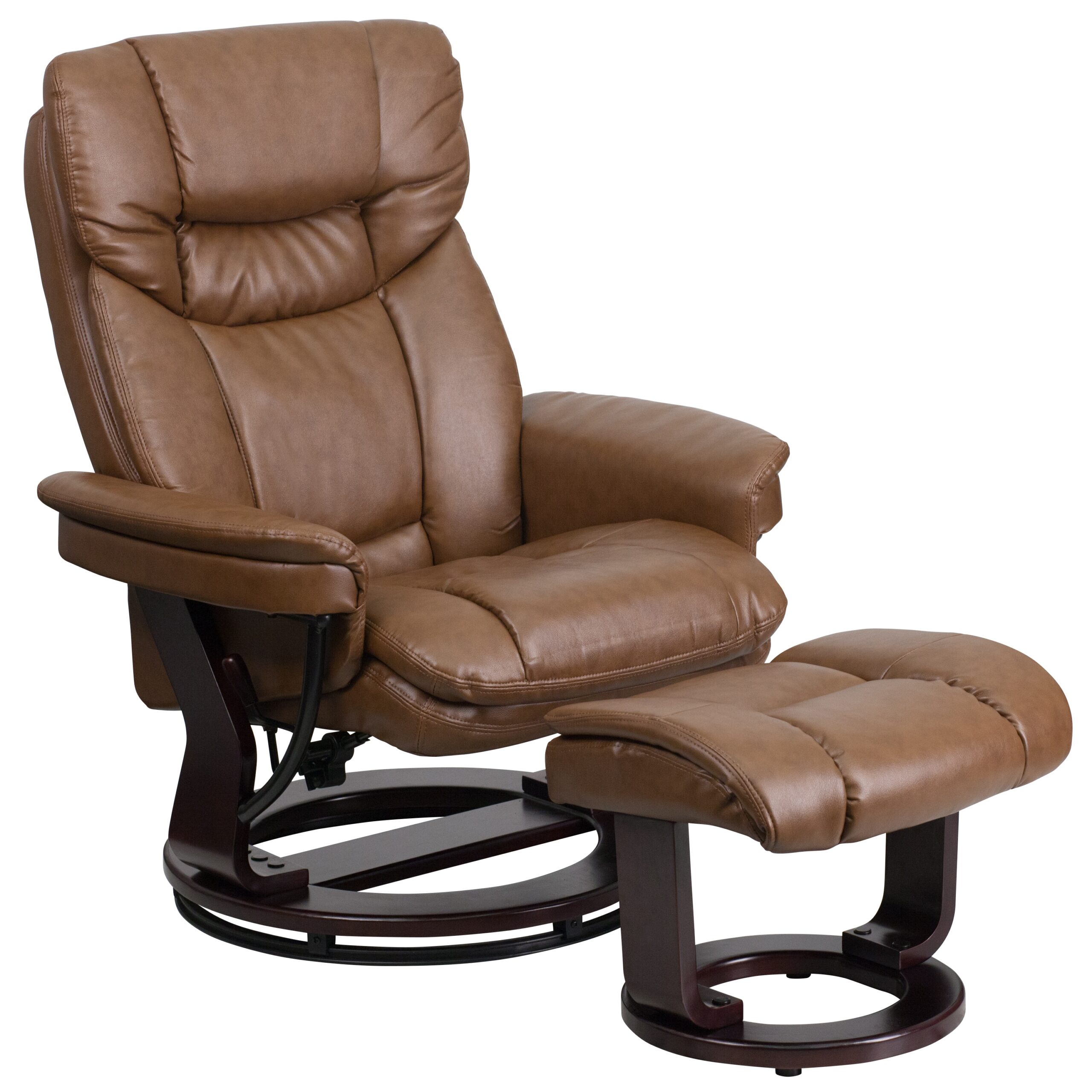 Flash Furniture Palomino Faux leather Upholstered Swivel Recliner with Ottoman Set