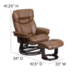Flash Furniture Palomino Faux leather Upholstered Swivel Recliner with Ottoman Set