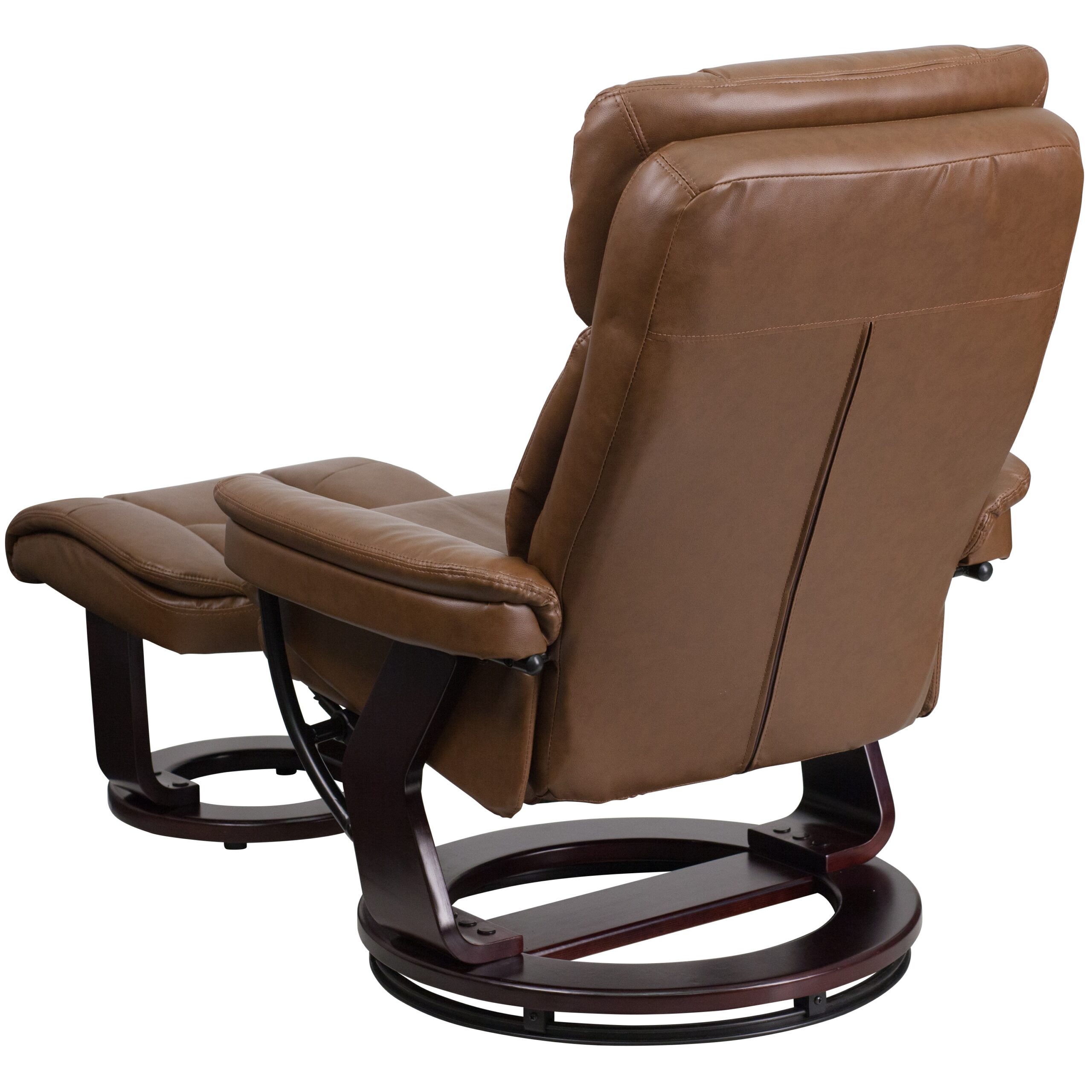 Flash Furniture Palomino Faux leather Upholstered Swivel Recliner with Ottoman Set
