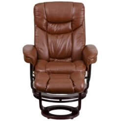 Flash Furniture Brown Vintage Faux leather Upholstered Swivel Recliner with Ottoman Set