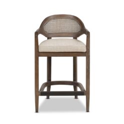 Jennifer Taylor Home Taupe Beige 26.0-in H Counter height Upholstered Wood Bar Stool