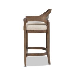 Jennifer Taylor Home Taupe Beige 26.0-in H Counter height Upholstered Wood Bar Stool