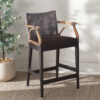 Safavieh Brown White Wash/Brown/Dark Brown 25.5-in H Counter height Upholstered Wood Bar Stool