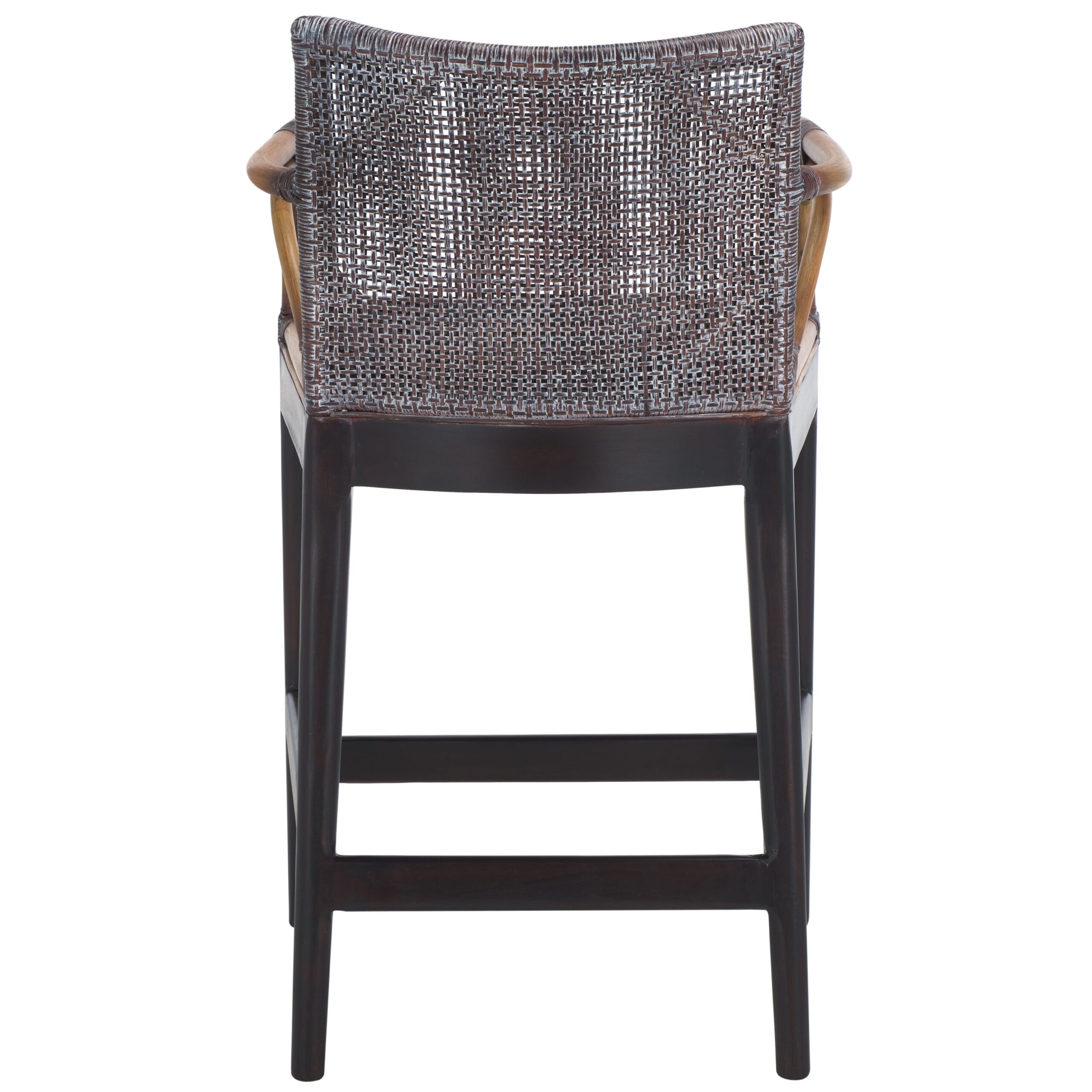 Safavieh Brown White Wash/Brown/Dark Brown 25.5-in H Counter height Upholstered Wood Bar Stool