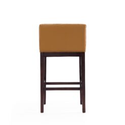 Manhattan Comfort Camel and Dark Walnut 30.0-in H Counter height Upholstered Wood Bar Stool