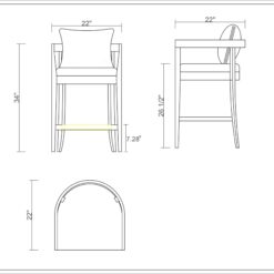 Manhattan Comfort Ivory and Dark Walnut 26.5-in H Counter height Upholstered Wood Bar Stool