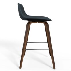 Simpli Home Distressed Blue 26.38-in H Counter height Upholstered Wood Bar Stool 2 -Pack