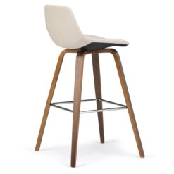 Simpli Home Natural 26.4-in H Counter height Upholstered Wood Bar Stool 2 -Pack