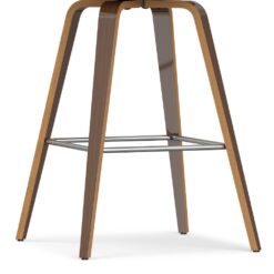 Simpli Home Deep Tan 26.4-in H Counter height Upholstered Wood Bar Stool 2 -Pack