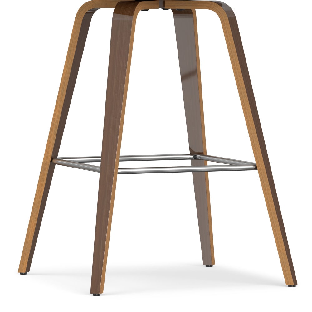 Simpli Home Deep Tan 26.4-in H Counter height Upholstered Wood Bar Stool 2 -Pack
