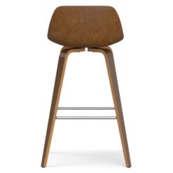 Simpli Home Deep Tan 26.4-in H Counter height Upholstered Wood Bar Stool 2 -Pack