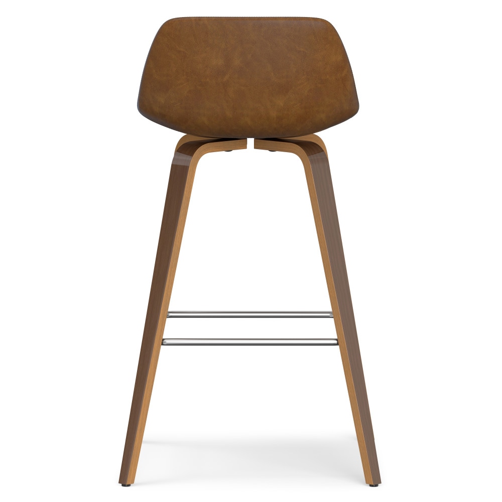 Simpli Home Deep Tan 26.4-in H Counter height Upholstered Wood Bar Stool 2 -Pack