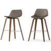 Simpli Home Distressed Grey 26.4-in H Counter height Upholstered Wood Bar Stool 2 -Pack