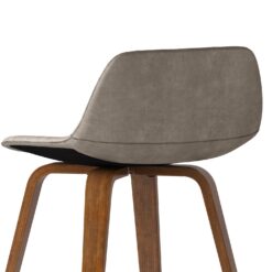 Simpli Home Distressed Grey 26.4-in H Counter height Upholstered Wood Bar Stool 2 -Pack