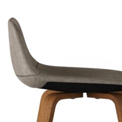 Simpli Home Distressed Grey 26.4-in H Counter height Upholstered Wood Bar Stool 2 -Pack