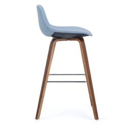 Simpli Home Denim Grey 30.4-in H Counter height Upholstered Wood Bar Stool 2 -Pack