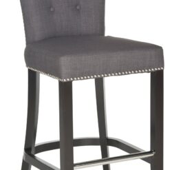 Safavieh Charcoal 25.7-in H Counter height Upholstered Wood Bar Stool