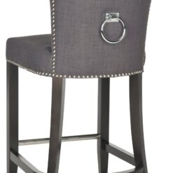 Safavieh Charcoal 25.7-in H Counter height Upholstered Wood Bar Stool