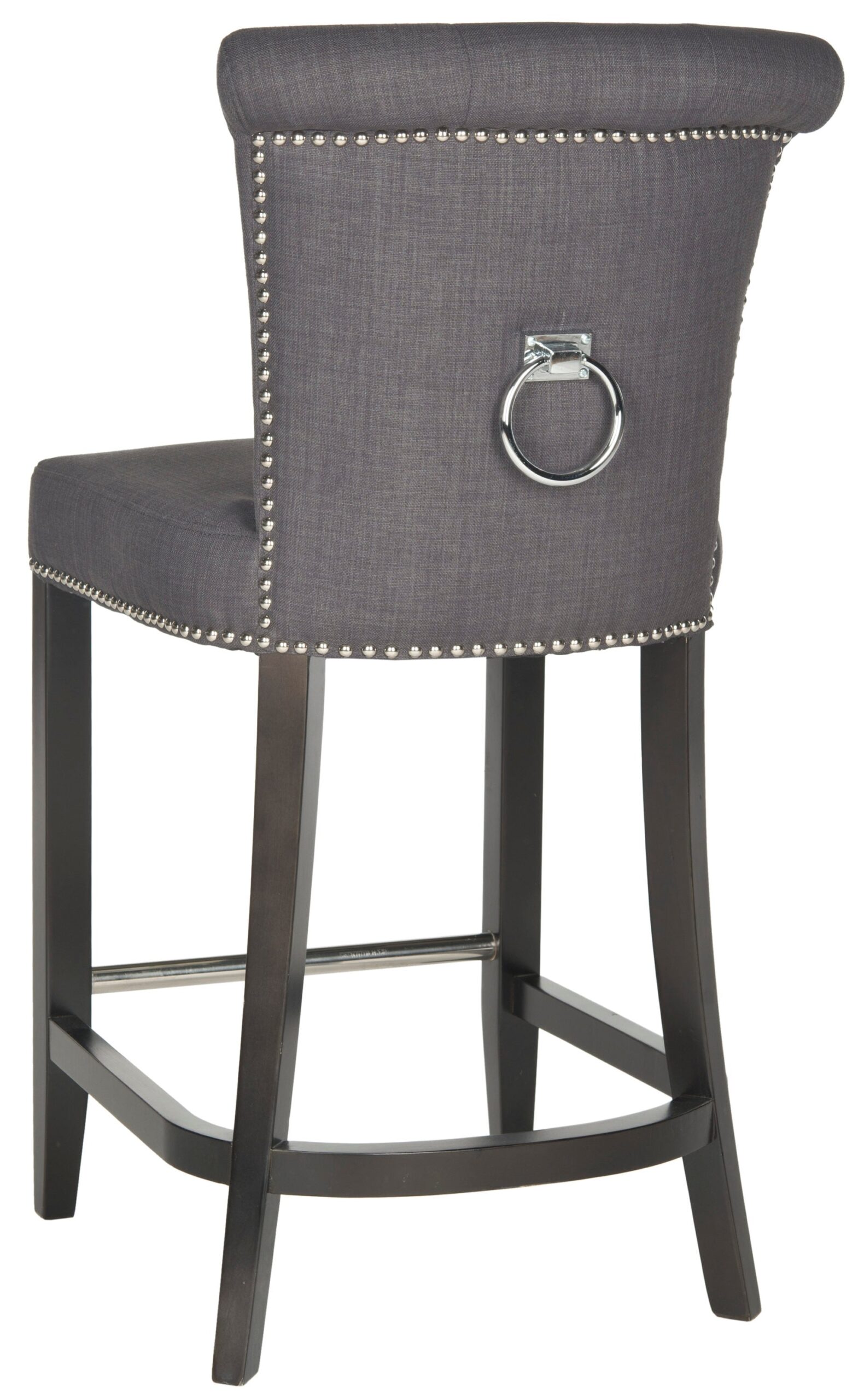 Safavieh Charcoal 25.7-in H Counter height Upholstered Wood Bar Stool