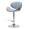 Simpli Home Denim Blue 24.8-in H Counter height Upholstered Swivel Metal Bar Stool