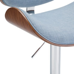 Simpli Home Denim Blue 24.8-in H Counter height Upholstered Swivel Metal Bar Stool
