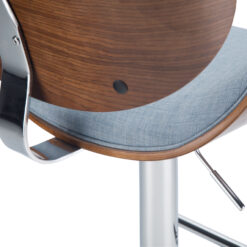 Simpli Home Denim Blue 24.8-in H Counter height Upholstered Swivel Metal Bar Stool
