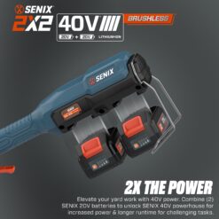 SENIX 2X2 40-volt, 19-in Push Battery Walk Mower with (2) 5 Ah Batteries Included