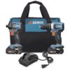 SENIX X2 20V Max Cordless Power Tool Kit with Drill Driver and Impact Driver - Complete Set with Batteries and Charger