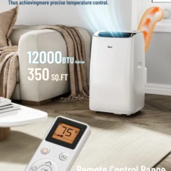 DuraComfort Portable Air Conditioners for Room, 8150BTU(12000 BTU Ashrae) Smart WiFi, Built-in Cool, Dehumidifier, Fan