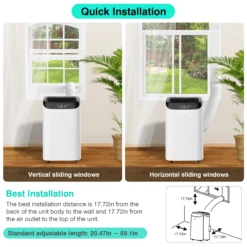 Agtana 14000 BTU Portable Air Conditioner, Fan, Dehumidifier, Remote, Cools up to 700 Sq. ft