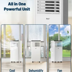 DuraComfort 8000 BTU Portable Air Conditioner, 3-in-1 AC Unit, Dehumidifier, Fan, Remote, Timer, for Room up to 230 Sq.Ft
