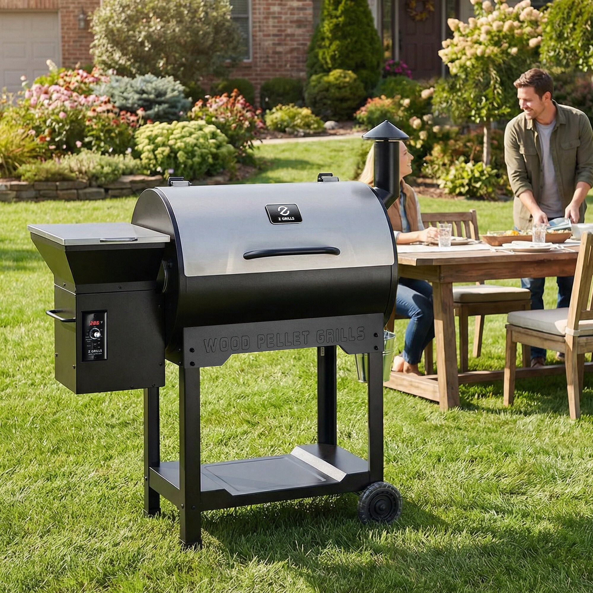 Z GRILLS Classic ZPG-7002B3E with 697 sq.in. , 8-in-1 BBQ Pellet Grill & Smoker Auto Temperature Control with Cover for Outdoor Cooking, Sliver - Image 2
