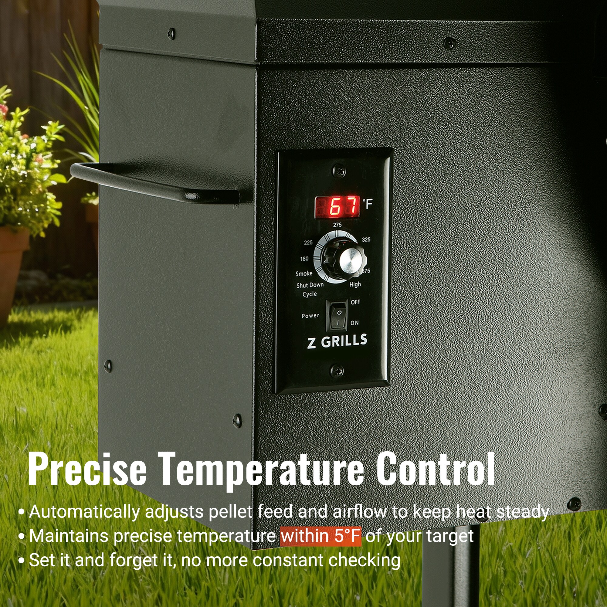 Z GRILLS Classic ZPG-7002B3E with 697 sq.in. , 8-in-1 BBQ Pellet Grill & Smoker Auto Temperature Control with Cover for Outdoor Cooking, Sliver - Image 3