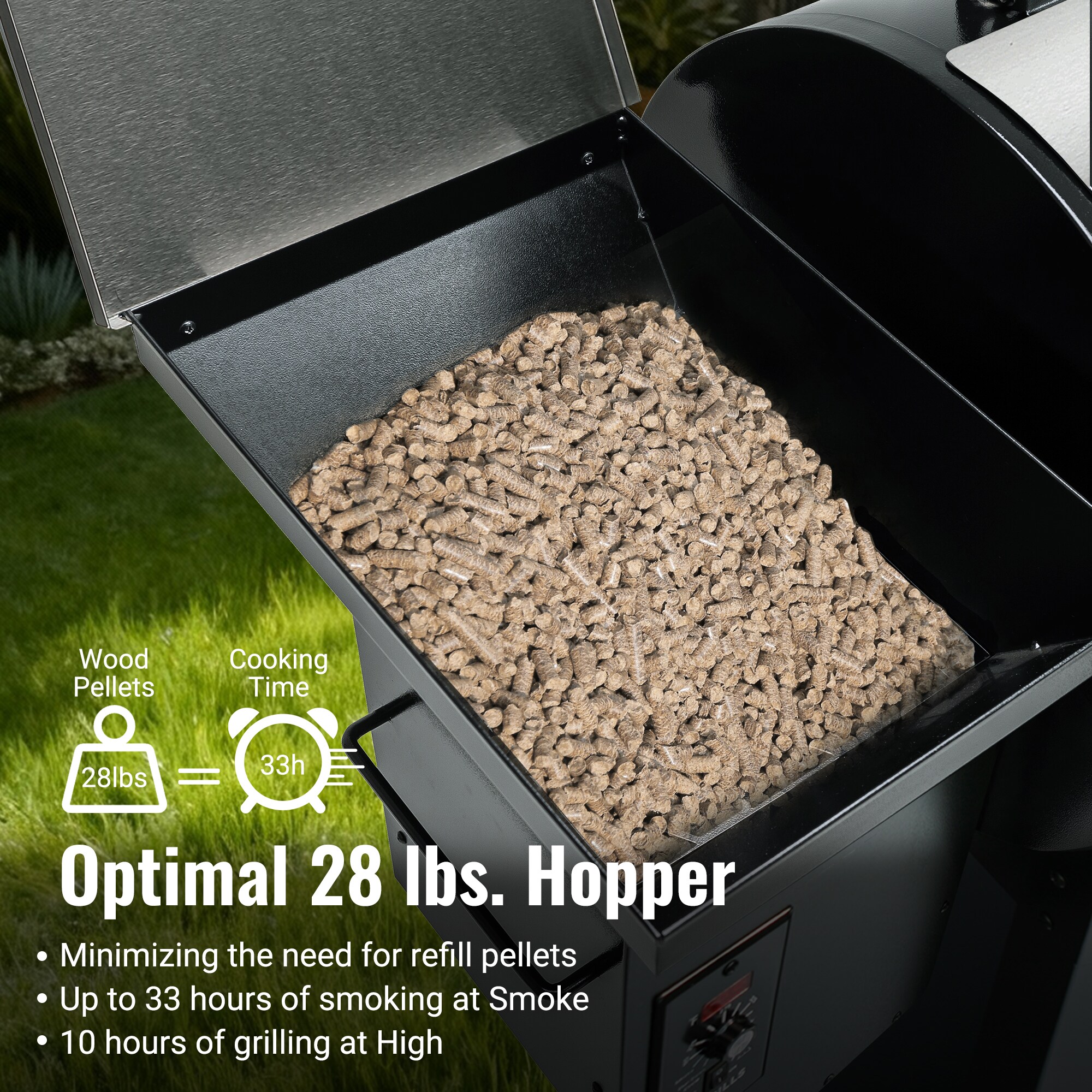 Z GRILLS Classic ZPG-7002B3E with 697 sq.in. , 8-in-1 BBQ Pellet Grill & Smoker Auto Temperature Control with Cover for Outdoor Cooking, Sliver - Image 7