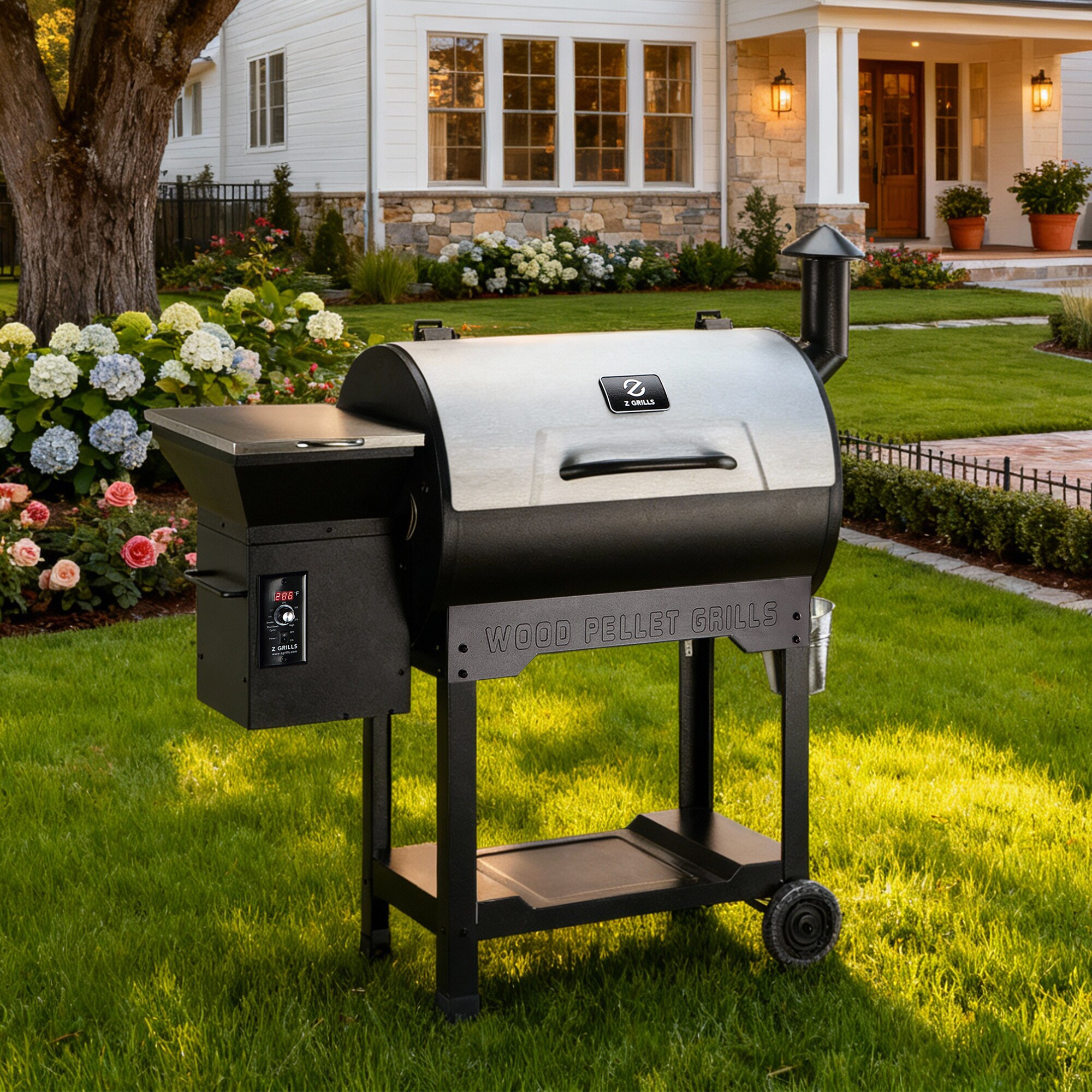 Z GRILLS Classic ZPG-7002B3E with 697 sq.in. , 8-in-1 BBQ Pellet Grill & Smoker Auto Temperature Control with Cover for Outdoor Cooking, Sliver - Image 9