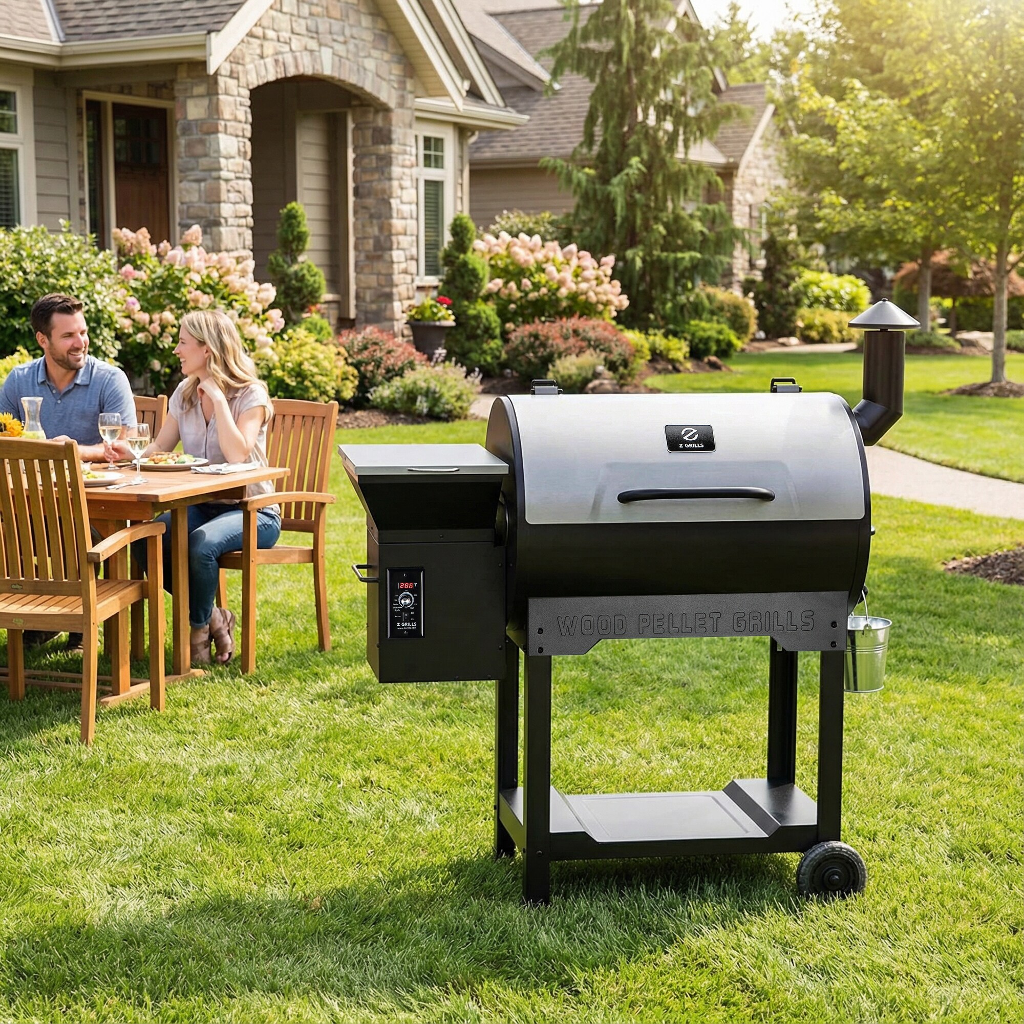 Z GRILLS Classic ZPG-7002B3E with 697 sq.in. , 8-in-1 BBQ Pellet Grill & Smoker Auto Temperature Control with Cover for Outdoor Cooking, Sliver - Image 12