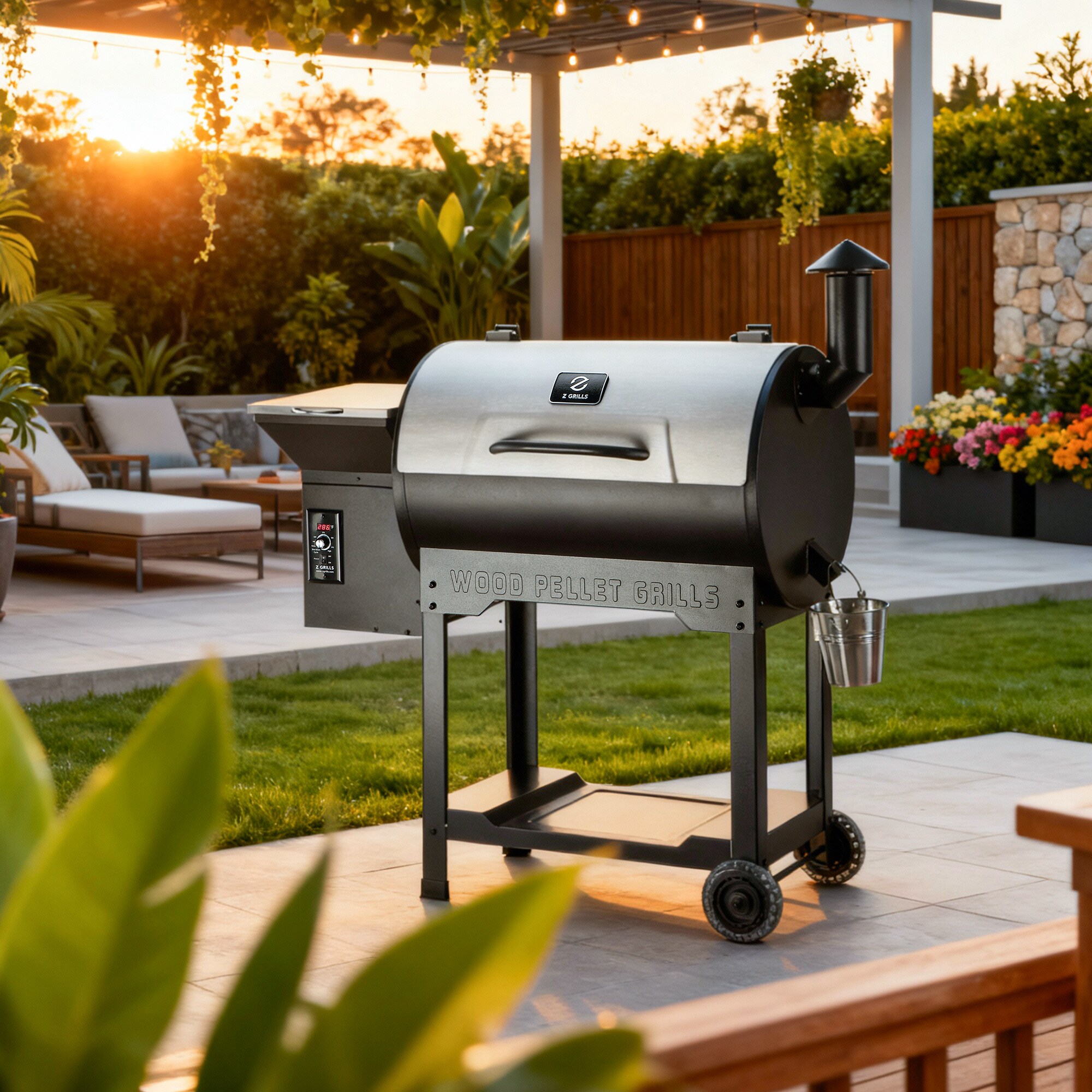 Z GRILLS Classic ZPG-7002B3E with 697 sq.in. , 8-in-1 BBQ Pellet Grill & Smoker Auto Temperature Control with Cover for Outdoor Cooking, Sliver - Image 14