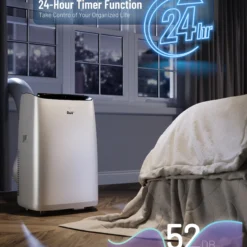 DuraComfort Portable Air Conditioners for Room, 8150BTU(12000 BTU Ashrae) Smart WiFi, Built-in Cool, Dehumidifier, Fan