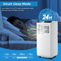 Fenbeli 8000 BTU ASHRAE Portable Air Conditioner with Remote Control, White