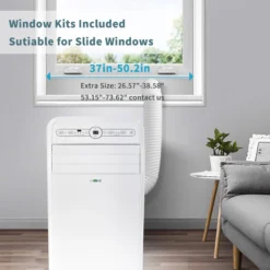 Uhome 12,000 BTU ASHRAE(7800BTU SACC) 400 Sq Ft Portable Air Conditioner/Heater, White