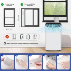 Fosawd 12000 BTU Portable Air Conditioner Cools up to 500 Sq. ft, 3-in-1 AC, Dehumidifier, Fan