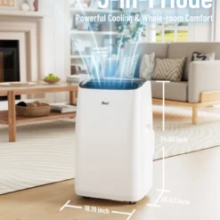 DuraComfort Portable Air Conditioners 14000 BTU, Dehumidifier, Cooling, Fan, Remote Control, 450 Sq. ft
