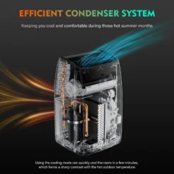 DuraComfort Portable Air Conditioner with Heat, 8150 BTU (12000 BTU ASHRAE), Smart WiFi, Cools Up to 350 Sq Ft, White